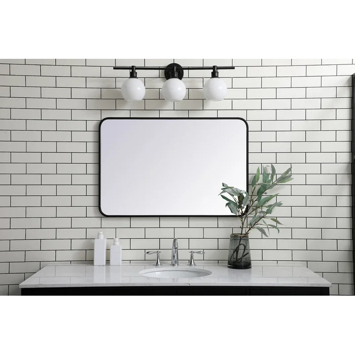 36'' H x 24'' W Black Alessandra Accent Mirror