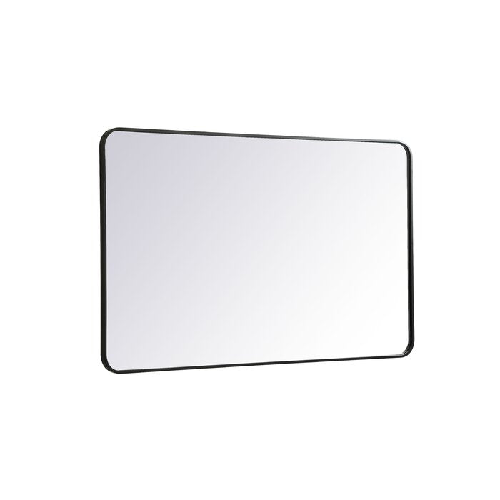 48'' H x 30'' W Black Alessandra Metal Wall Mirror
