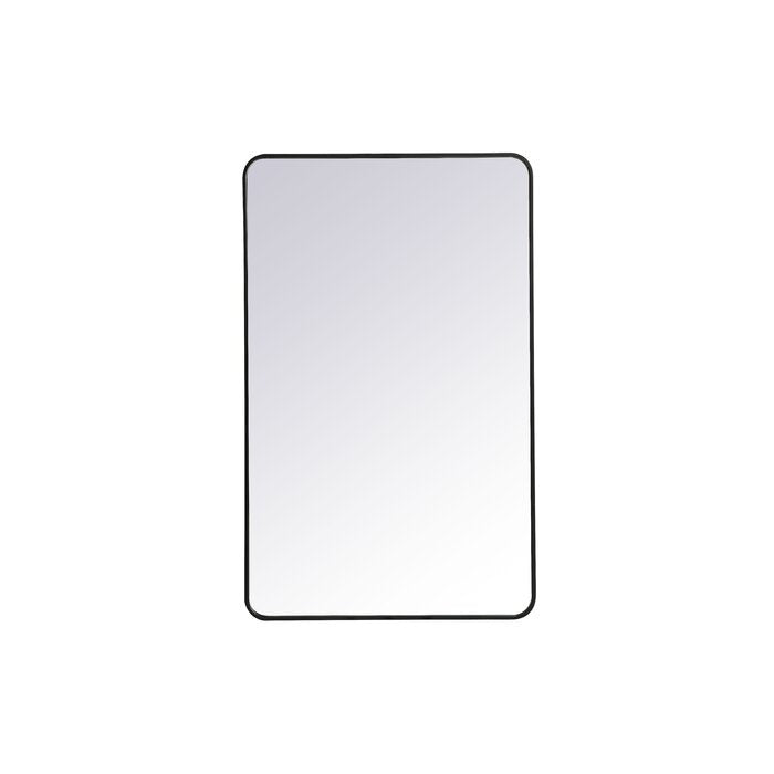 48'' H x 30'' W Black Alessandra Metal Wall Mirror