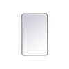 48'' H x 30'' W Black Alessandra Metal Wall Mirror