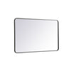 48'' H x 30'' W Black Alessandra Metal Wall Mirror