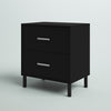 Black Alexei Solid + Manufactured Wood Nightstand
