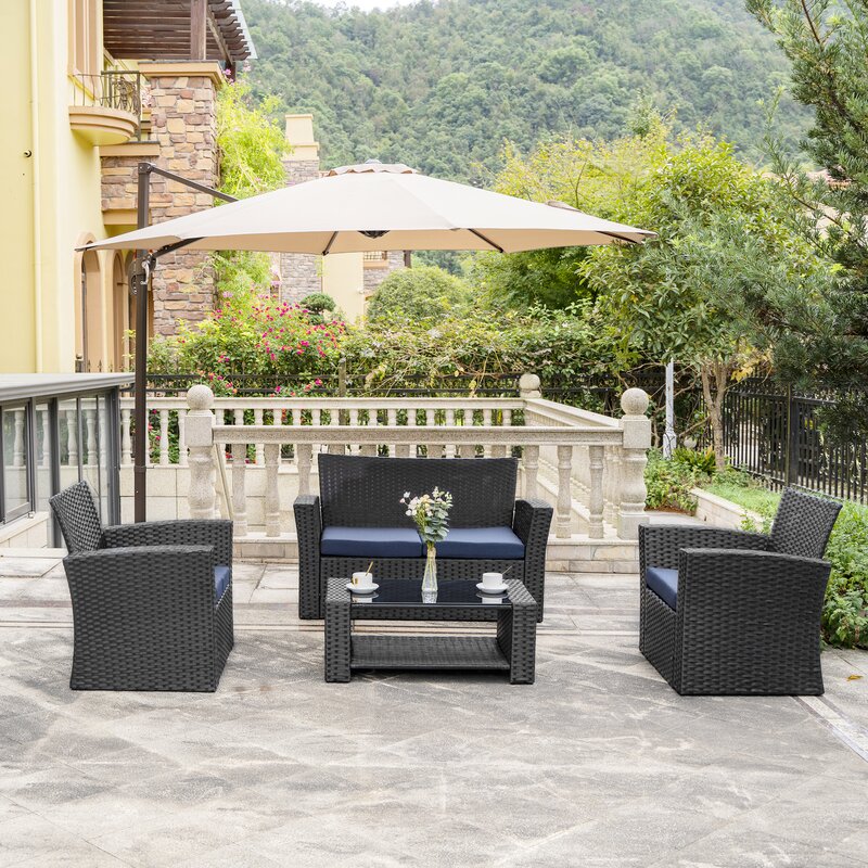 Alfonso 4 piece rattan sofa seating hot sale