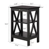 Black Aliya 24.2'' Tall Iron Nightstand (Set of 2)
