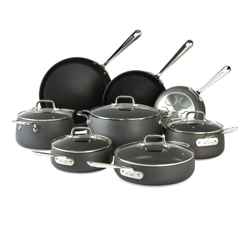 All Cladd Hall 13-Piece Hard Anodized Aluminum Non-stick Cookware Set #8188T