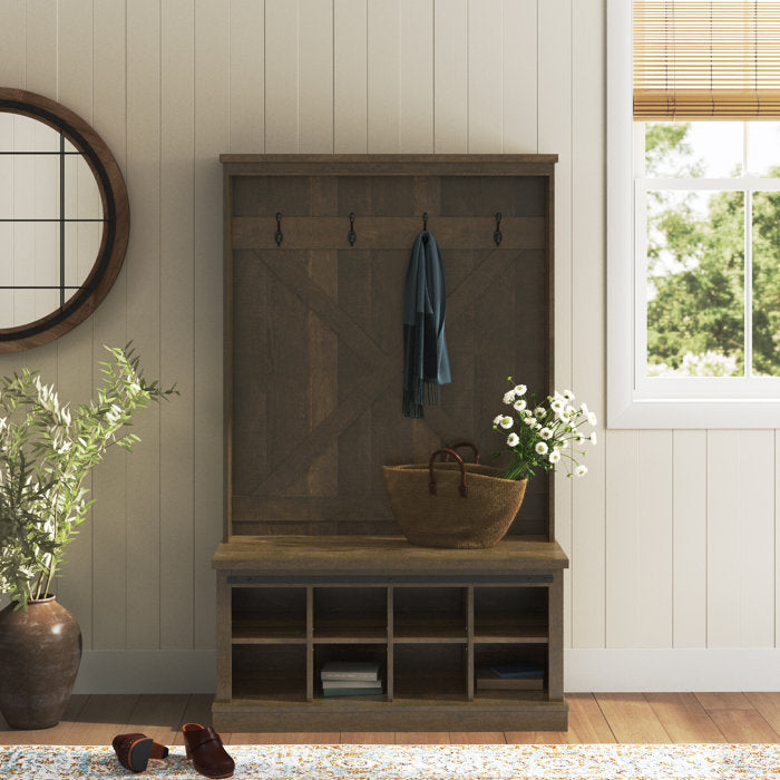 Allan Hall Tree with Bench and Shoe Storage Salvage & Co Indy