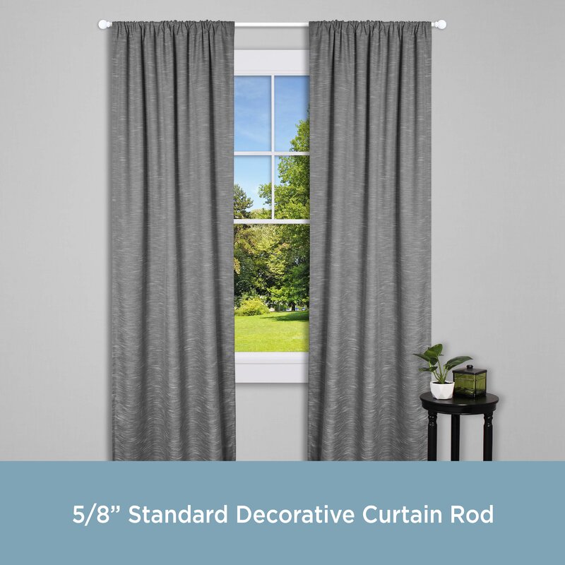 28" - 48" White Alleman Adjustable 0.625" Single Curtain Rod (Set of 2) pt210