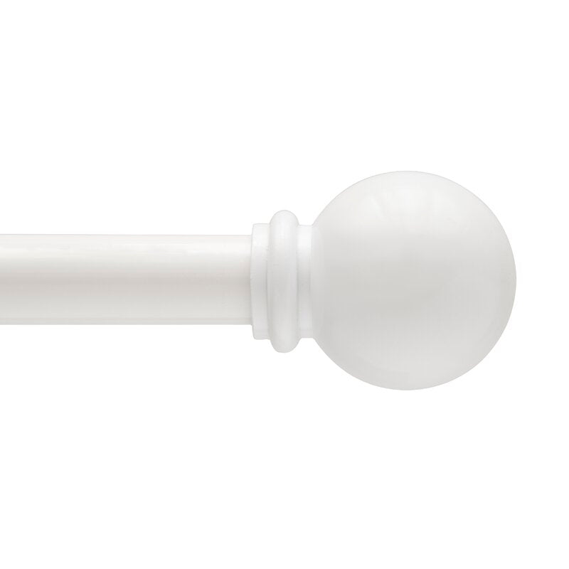 28" - 48" White Alleman Adjustable 0.625" Single Curtain Rod (Set of 2) pt210
