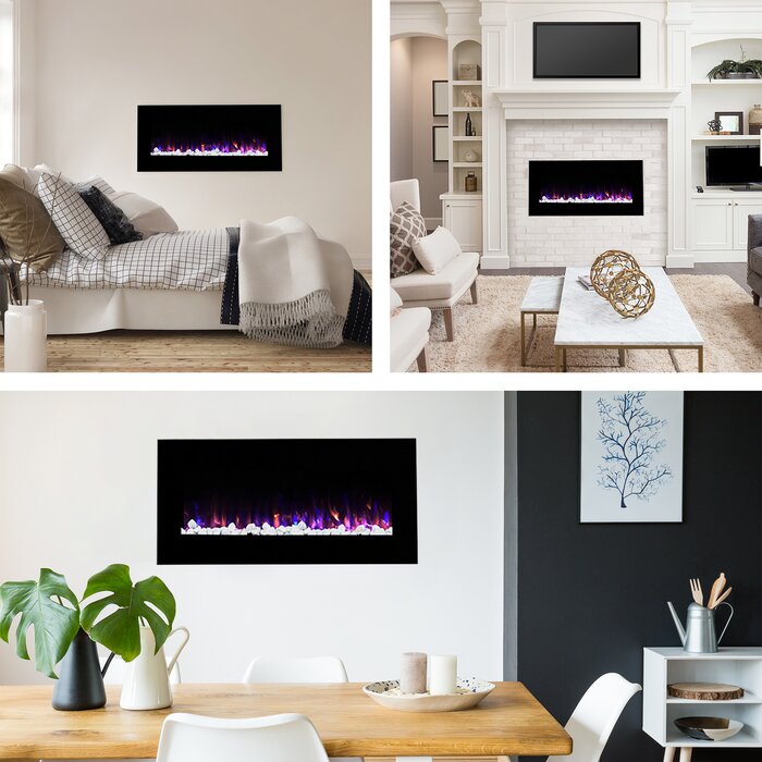 20" H x 42" W x 4.75" D Allmeria Electric Fireplace
