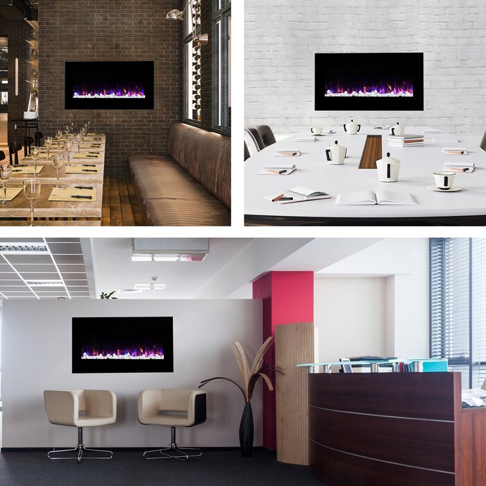20" H x 42" W x 4.75" D Allmeria Electric Fireplace