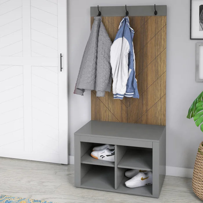 Alondo 30'' Wide Hall Tree with Bench and Shoe Storage Salvage & Co Indy