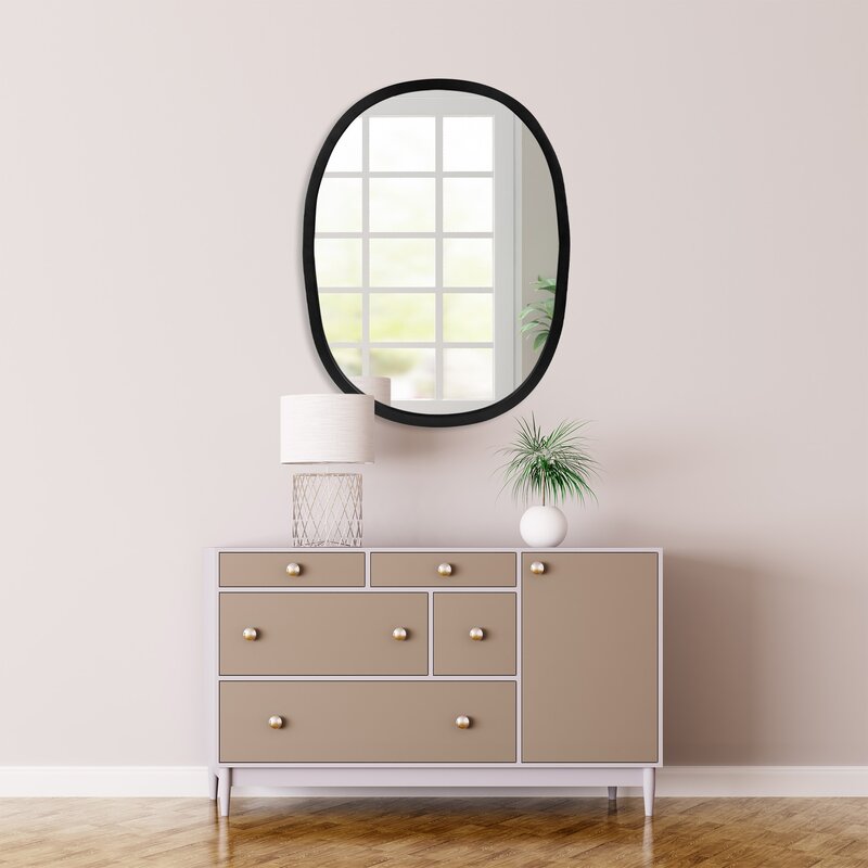 24" H x 18" W Black Alonzo Accent Mirror KB1096-A5 B4-P1
