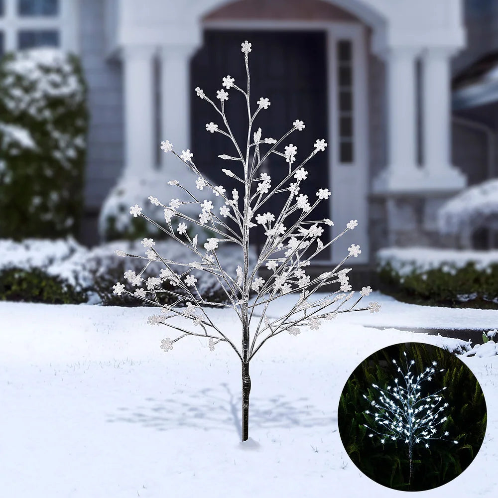 58"H Indoor/Outdoor Frosty Christmas Snowflake Tree with LED Lights - White (no further discounts)