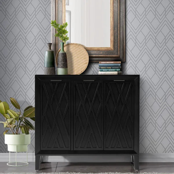 Black Alta 36'' Tall 3 - Door Accent Cabinet