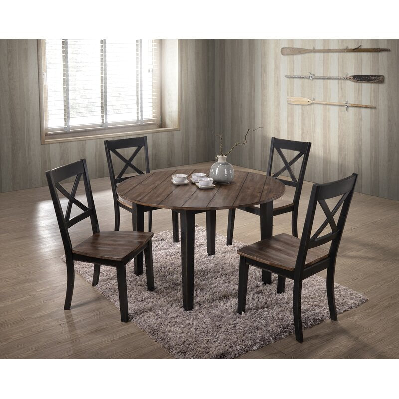 Black Altamirano Solid Wood Cross Back Side Chair (Set of 2)