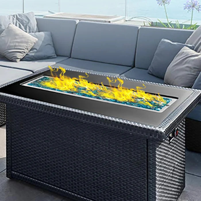 2" H x 61" W x 8" D Altina 2'' H Stainless Steel Propane Outdoor Fire Pit
