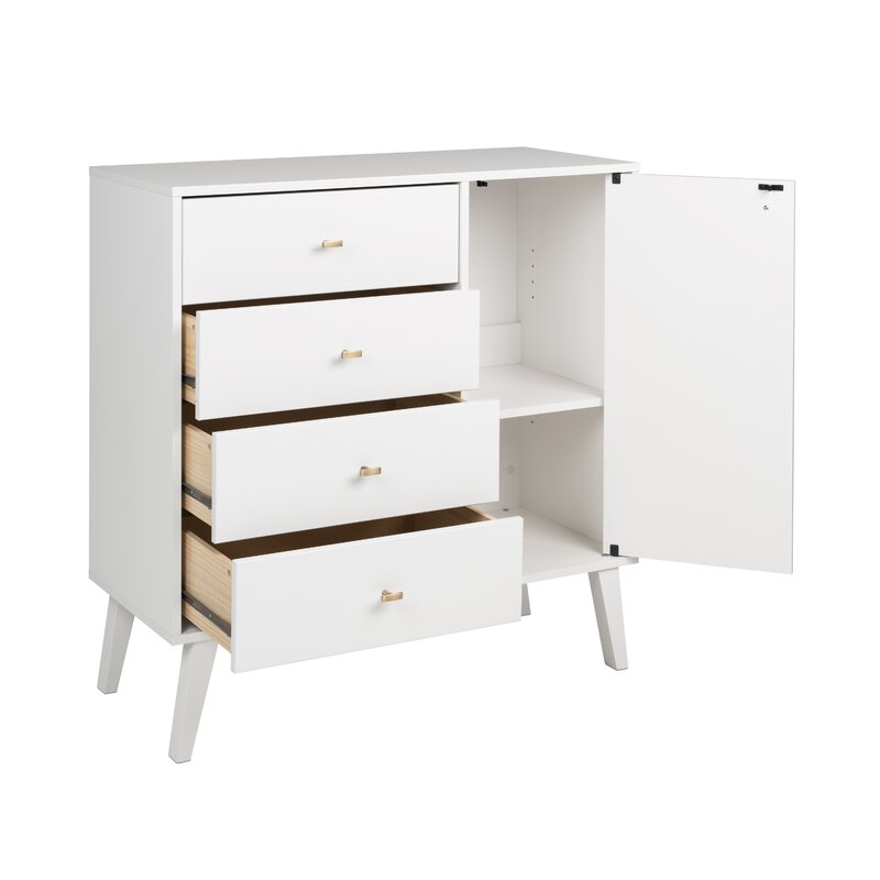 Alyssa 4 Drawer 37.5'' W Combo Dresser