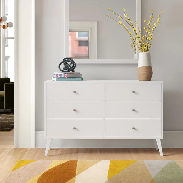 White Alyssa 6 Drawer 52.5'' W