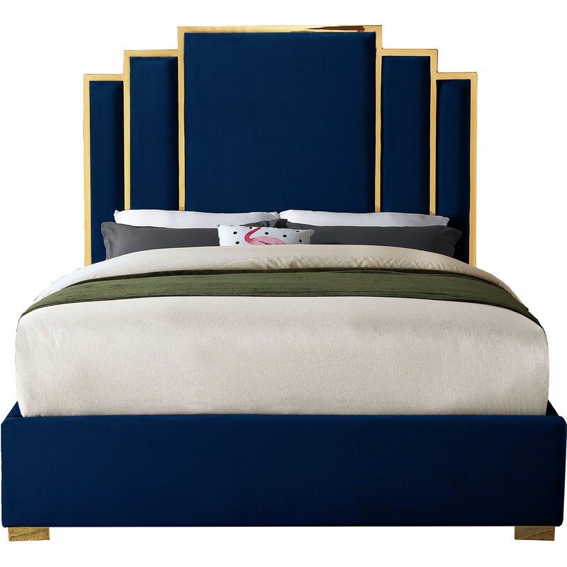 Wulff velvet upholstered shop platform bed mercer41