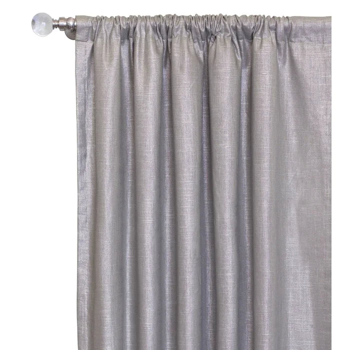 Amal Linen Blend Solid Color Room Darkening Rod Pocket Single Curtain Panel, 96" W x 108" L