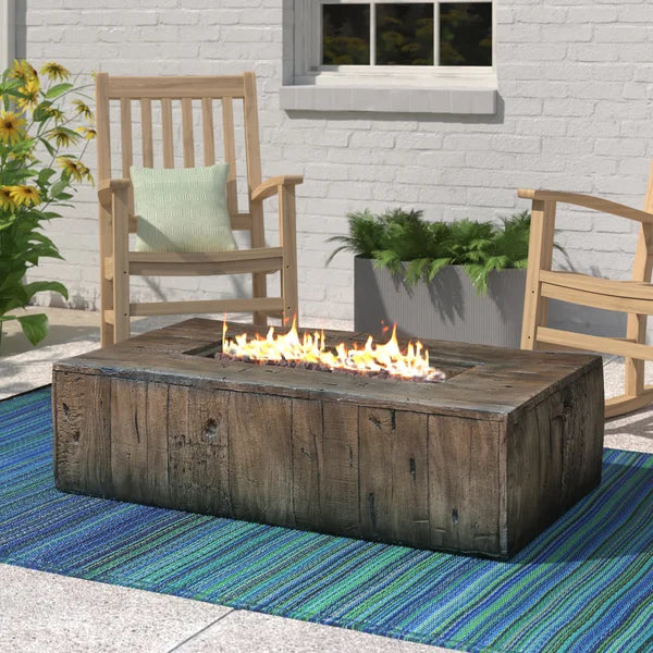 Amalia 13'' H x 48'' W Concrete Propane Outdoor Fire Pit Table