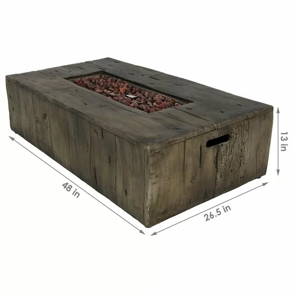 Amalia 13'' H x 48'' W Concrete Propane Outdoor Fire Pit Table