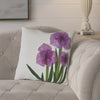 Set of 2 - Amanda Amaryllis Floral Print Outdoor Throw Pillow, Purple - 16