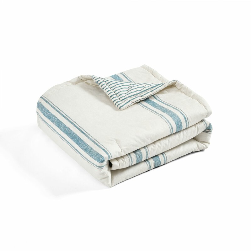 Blue Amato Stripe Single Cotton Throw SC725