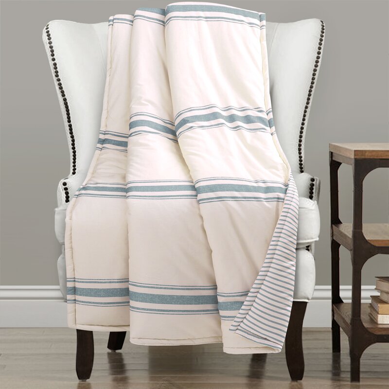 Blue Amato Stripe Single Cotton Throw SC725