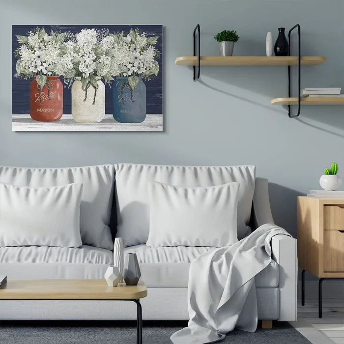 48" W x 36" H x 1.5" D Americana Floral Bouquets Rustic Flowers Country Pride by Cindy Jacobs - Graphic Art