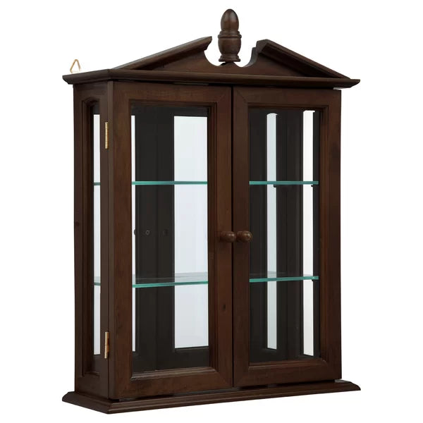 Amesbury 17'' Wide Solid Wood Mirrored Back Curio Cabinet