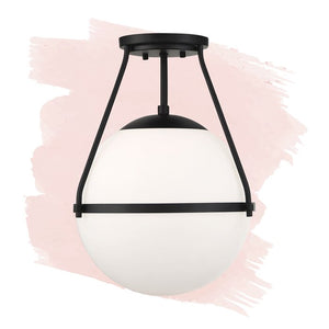 Amirah 1 - Light 13" Simple Globe Semi Flush Mount LX4575
