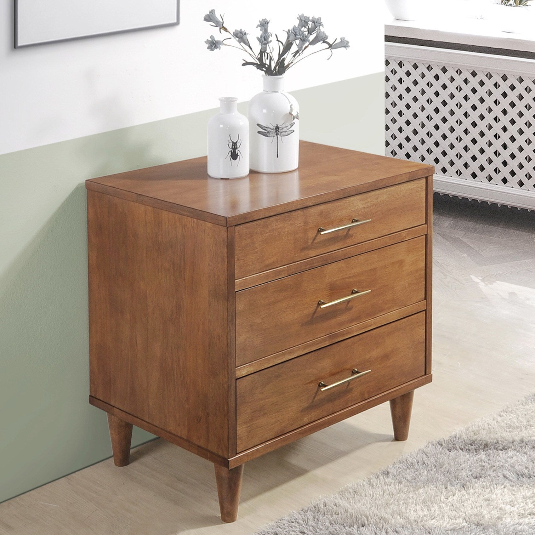 Bumgardner 3 Drawer Nightstand, Oak (#K5508)