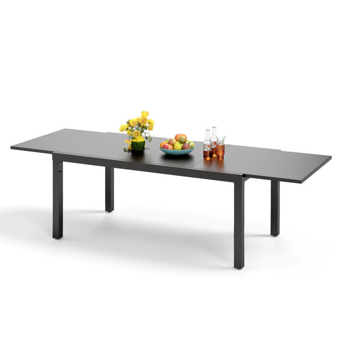 Anacani Extendable Metal Fliptop Outdoor Dining Table