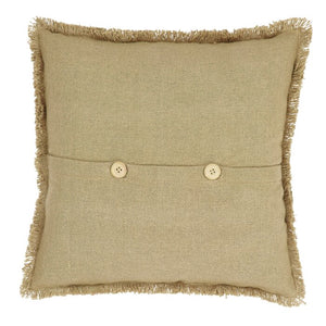 Set of 2 - Andrade Burlap Natural Fringed Cotton Throw Pillow (#953)