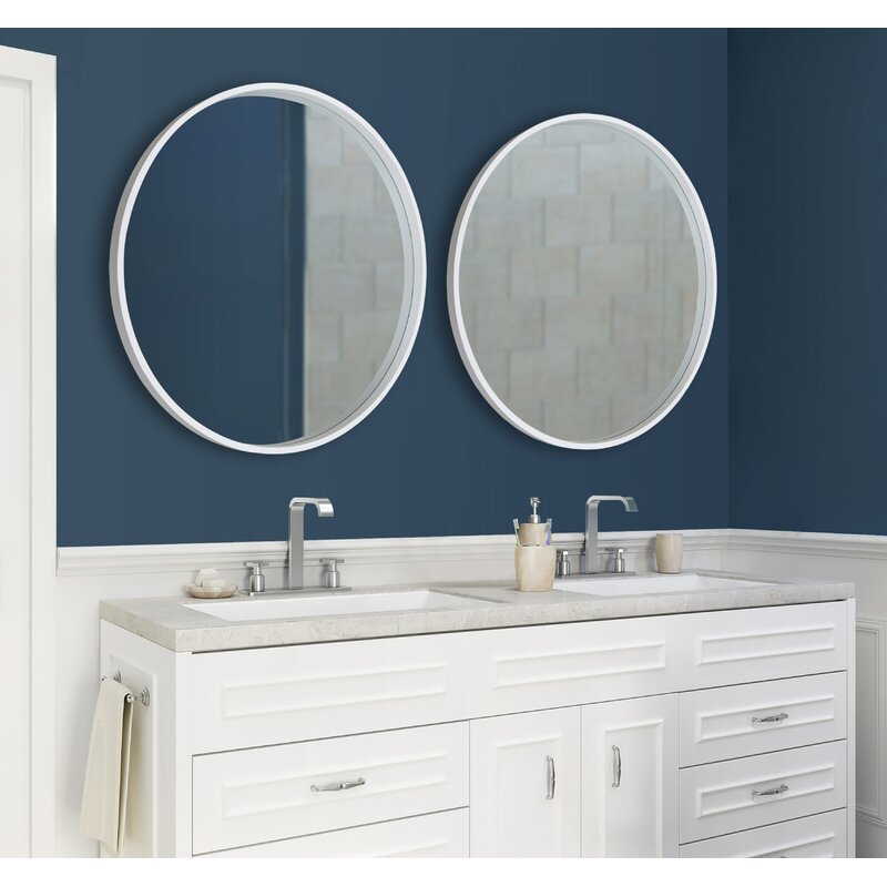 31.5" x 31.5" White Andrickson Modern & Contemporary Mirror