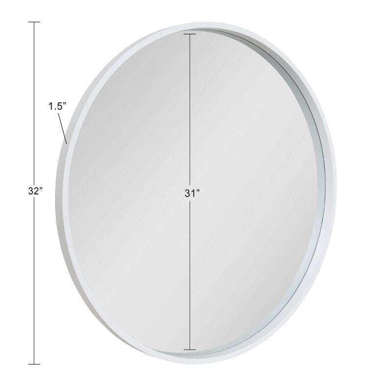 31.5" x 31.5" White Andrickson Modern & Contemporary Mirror