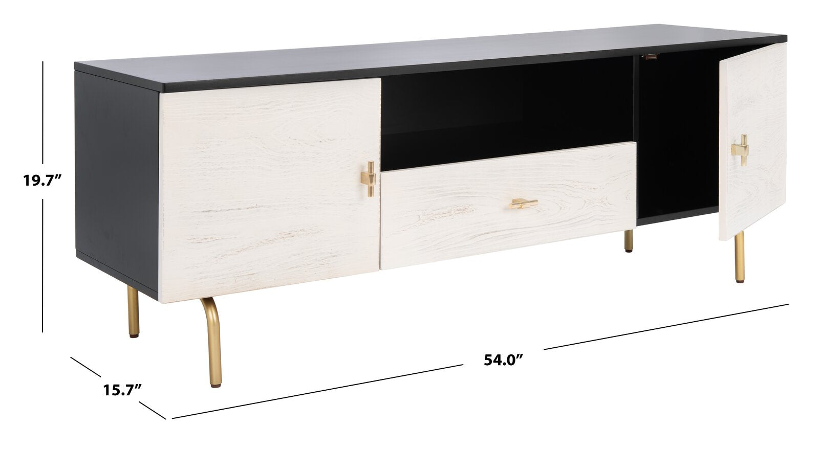 Black/White Aneurin TV Stand for TVs up to 65" MG499