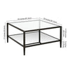Blackened Bronze Anissa Glass 4 Legs Coffee Table with Storage CYB830