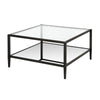 Blackened Bronze Anissa Glass 4 Legs Coffee Table with Storage CYB830