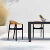 Black/Transparent Amber Anner Stacking Patio Dining Armchair (Set of 2)
