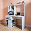 Annexe Desk with Hutch, White (#K6563)