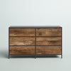 Black/Vintage Oak Anrey 6 - Drawer Dresser