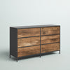 Black/Vintage Oak Anrey 6 - Drawer Dresser