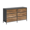 Black/Vintage Oak Anrey 6 - Drawer Dresser