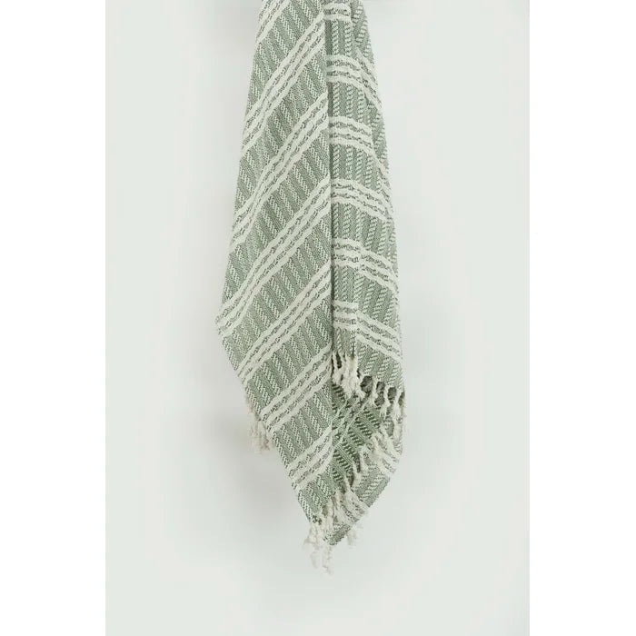 50'' W x 60'' L Green Anthony 100% Handwoven Geometric Cotton Throw