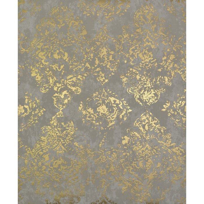 York Wallcovering Antonia Vella Stargazer 32.8' L x 20.8" W Khaki/Gold Metallic Wallpaper Double Roll EE754
