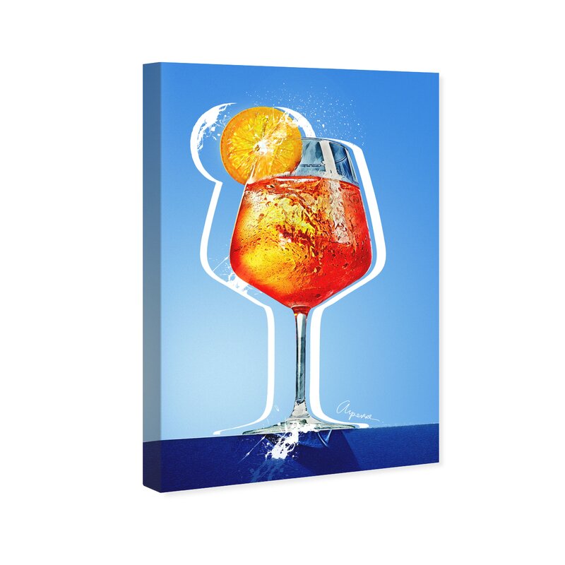 10" H x 15" W x 1.5" D Aperol Italiano - Graphic Art on Canvas
