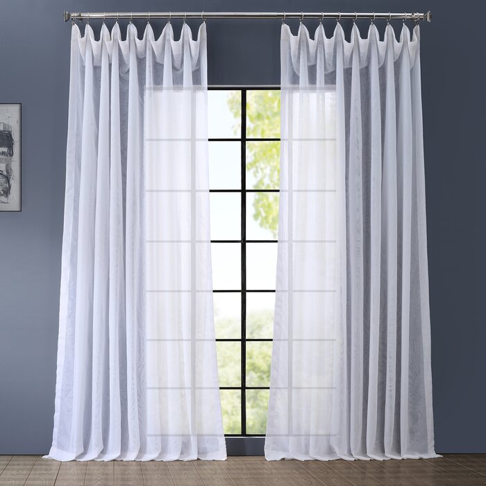 100" W x 120" L Apollo Polyester Sheer Curtain Panel