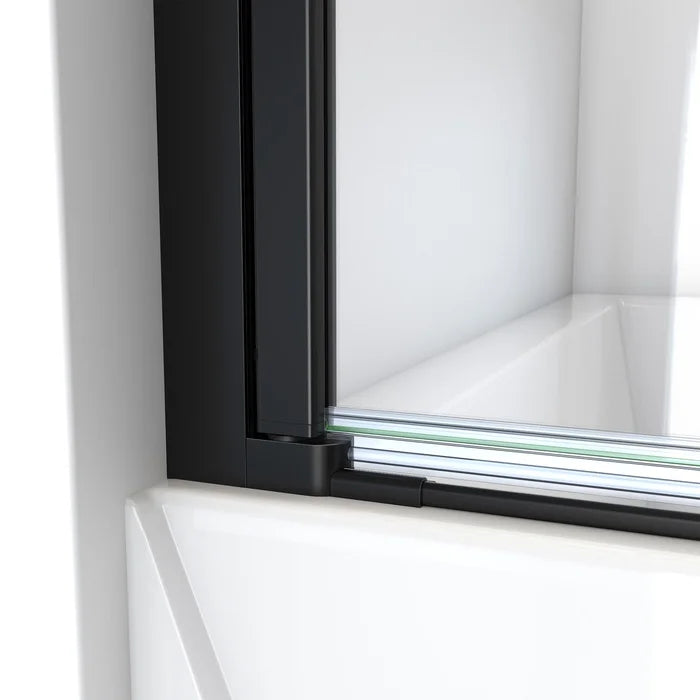 Black Aqua-Q Swing 72" H Frameless Shower Door